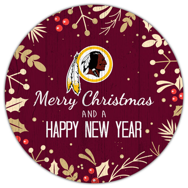 Wholesale NFL1049-Merry Christmas 12in Circle / N1049-Washington Redskins