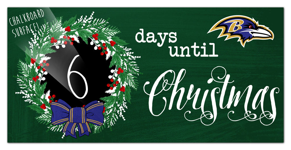 Wholesale NFL1050-Chalk Christmas Countdown 6x12 / N1050-Baltimore Ravens