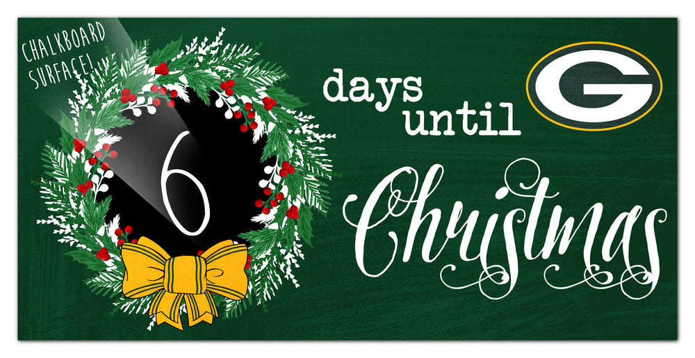 Wholesale NFL1050-Chalk Christmas Countdown 6x12 / N1050-Green Bay Packers