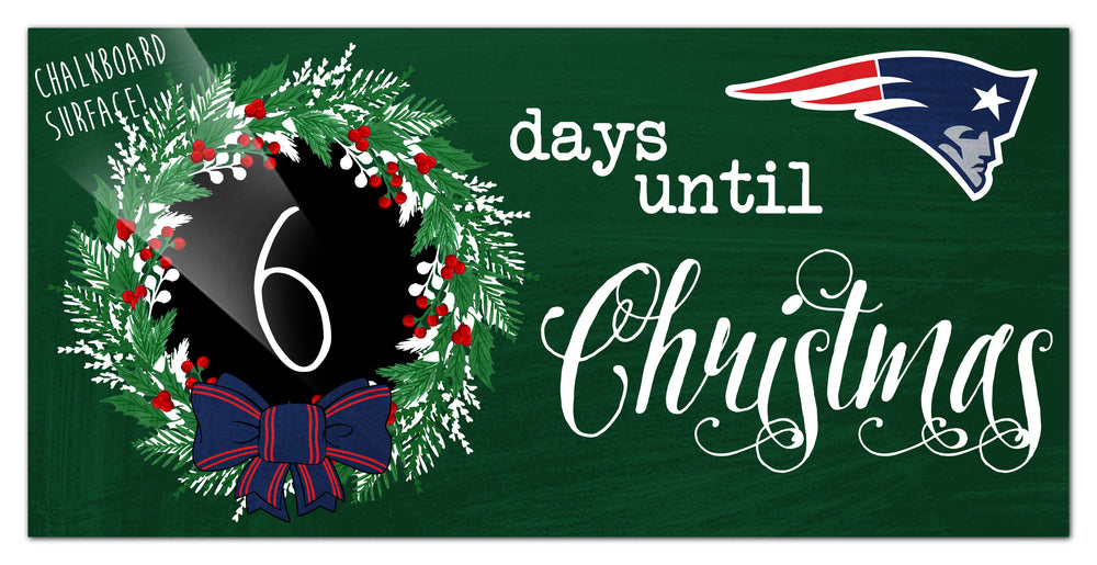 Wholesale NFL1050-Chalk Christmas Countdown 6x12 / N1050-New England Patriots