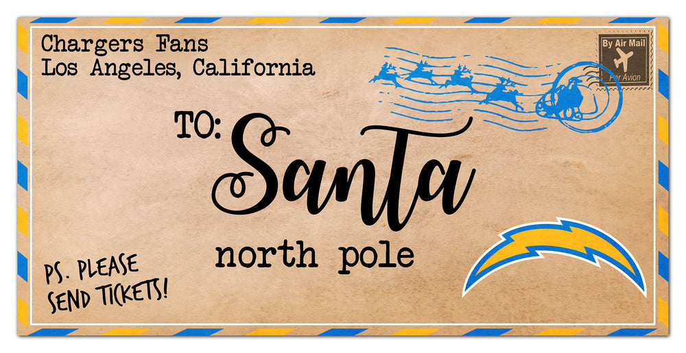 Wholesale NFL1051-To Santa 6x12 / N1051-Los Angeles Chargers