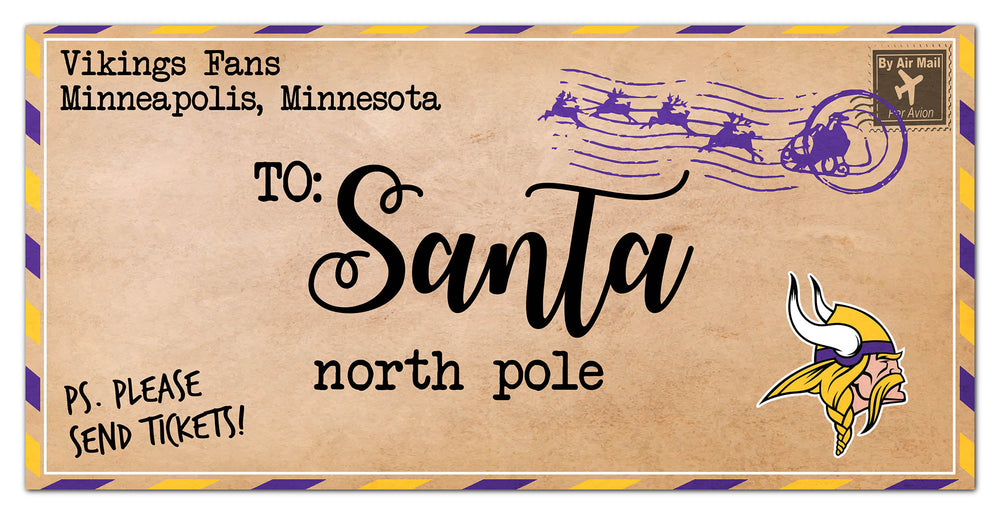 Wholesale NFL1051-To Santa 6x12 / N1051-Minnesota Vikings