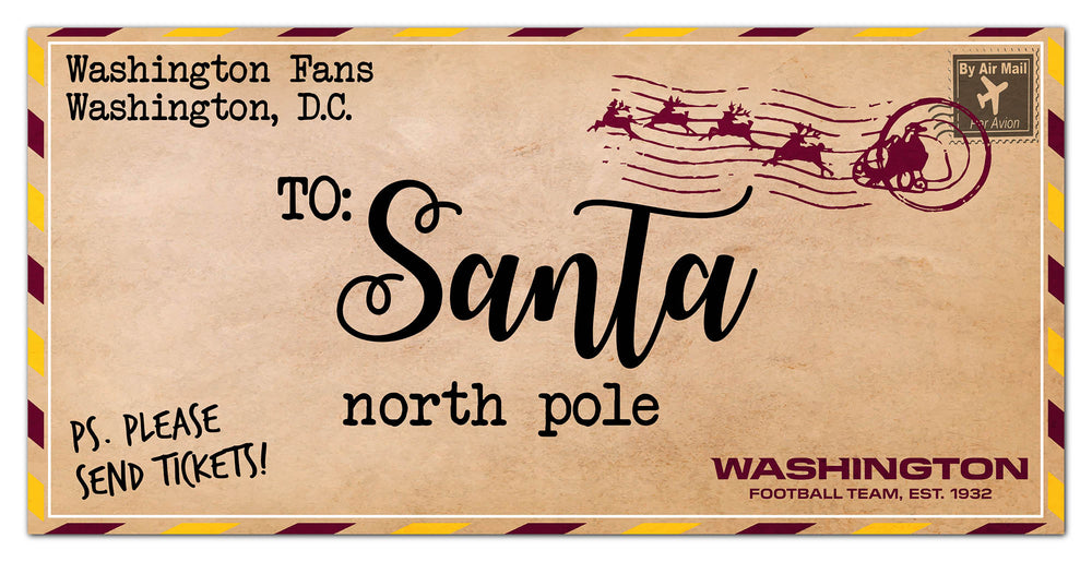 Wholesale NFL1051-To Santa 6x12 / N1051-Washington Football Team