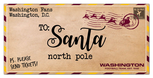 Wholesale NFL1051-To Santa 6x12 / N1051-Washington Football Team