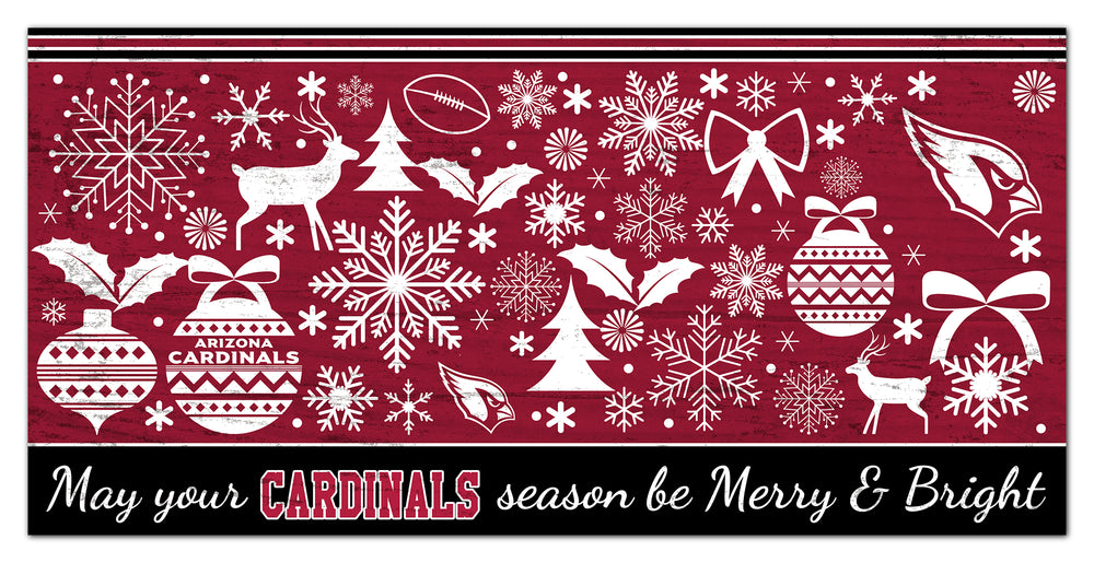 Wholesale NFL1052-Be Merry and Bright 6x12 / N1052-Arizona Cardinals