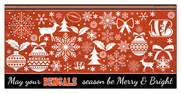 Wholesale NFL1052-Be Merry and Bright 6x12 / N1052-Cincinnati Bengals