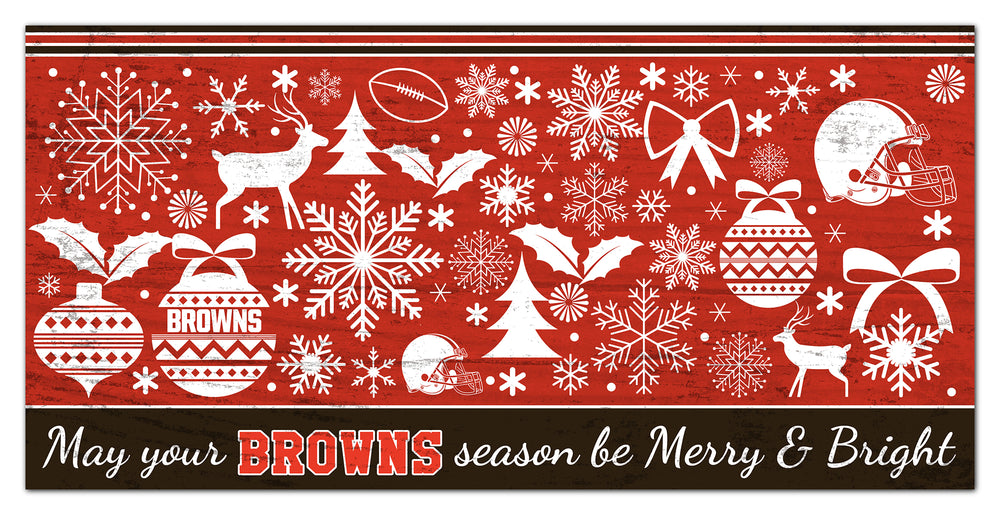 Wholesale NFL1052-Be Merry and Bright 6x12 / N1052-Cleveland Browns