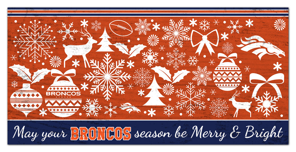 Wholesale NFL1052-Be Merry and Bright 6x12 / N1052-Denver Broncos
