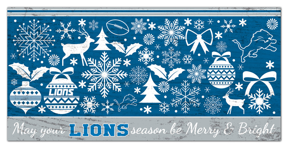 Wholesale NFL1052-Be Merry and Bright 6x12 / N1052-Detroit Lions
