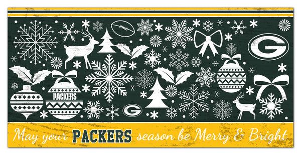 Wholesale NFL1052-Be Merry and Bright 6x12 / N1052-Green Bay Packers