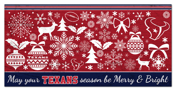 Wholesale NFL1052-Be Merry and Bright 6x12 / N1052-Houston Texans