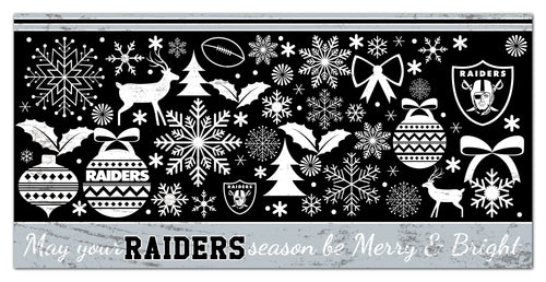 Wholesale NFL1052-Be Merry and Bright 6x12 / N1052-Las Vegas Raiders