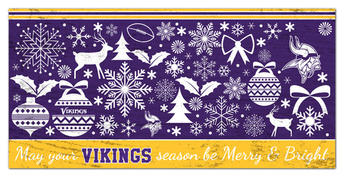 Wholesale NFL1052-Be Merry and Bright 6x12 / N1052-Minnesota Vikings