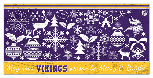 Wholesale NFL1052-Be Merry and Bright 6x12 / N1052-Minnesota Vikings