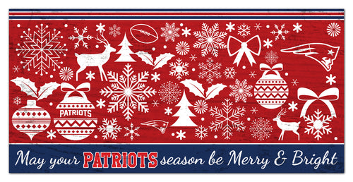 Wholesale NFL1052-Be Merry and Bright 6x12 / N1052-New England Patriots
