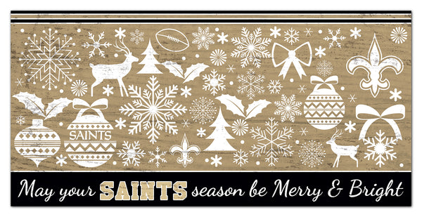 Wholesale NFL1052-Be Merry and Bright 6x12 / N1052-New Orleans Saints