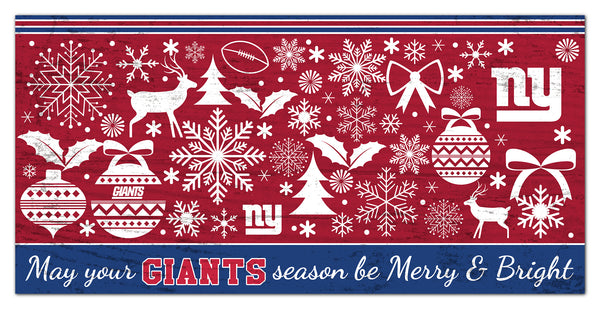 Wholesale NFL1052-Be Merry and Bright 6x12 / N1052-New York Giants