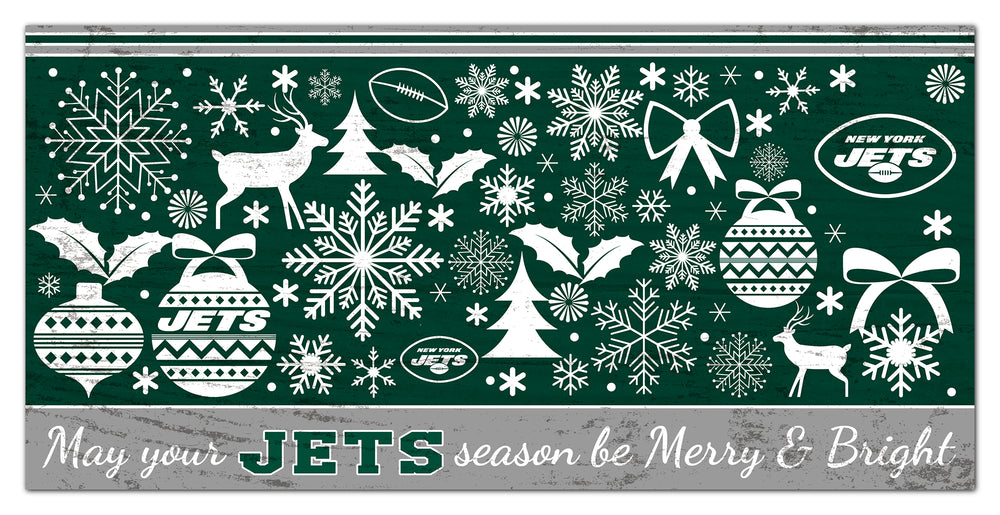 Wholesale NFL1052-Be Merry and Bright 6x12 / N1052-New York Jets