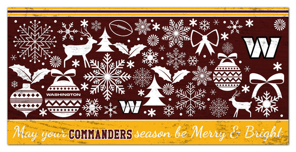 Wholesale NFL1052-Be Merry and Bright 6x12 / N1052-Washington Commanders