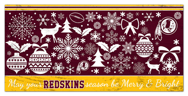 Wholesale NFL1052-Be Merry and Bright 6x12 / N1052-Washington Redskins