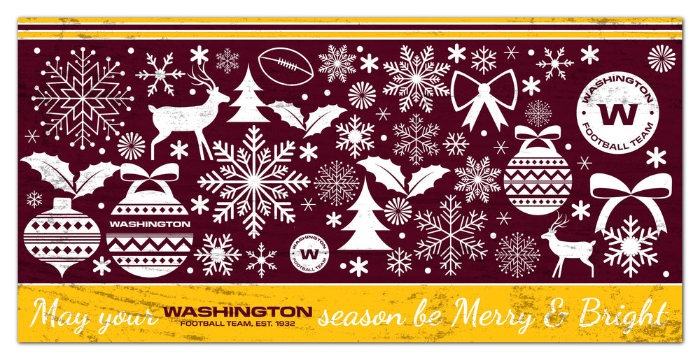 Wholesale NFL1052-Be Merry and Bright 6x12 / N1052-Washington Football Team