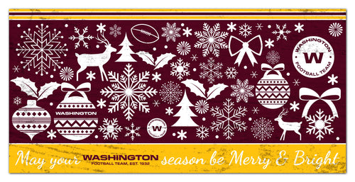 Wholesale NFL1052-Be Merry and Bright 6x12 / N1052-Washington Football Team