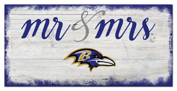 Wholesale NFL1074-Mr Mrs Script 6x12 / N1074-Baltimore Ravens