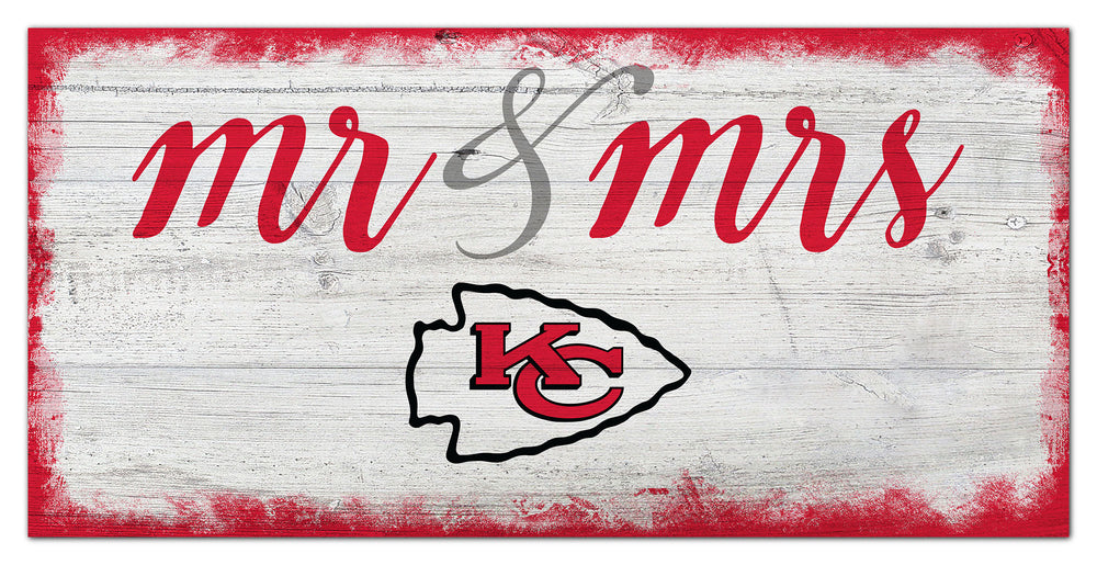 Wholesale NFL1074-Mr Mrs Script 6x12 / N1074-Kansas City Chiefs