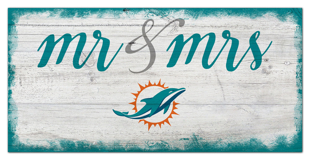 Wholesale NFL1074-Mr Mrs Script 6x12 / N1074-Miami Dolphins