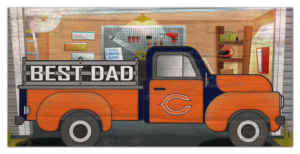 Wholesale NFL1078-Best Dad Truck 6x12 / N1078-Chicago Bears