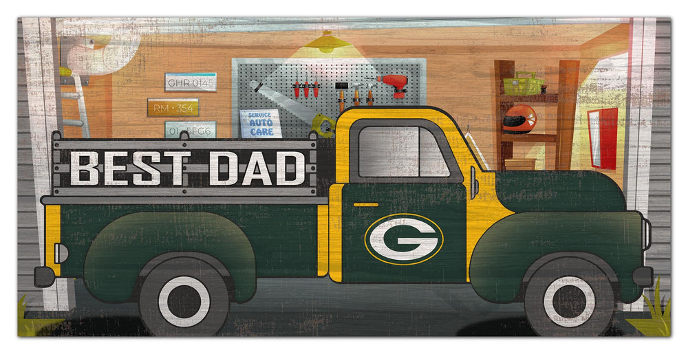Wholesale NFL1078-Best Dad Truck 6x12 / N1078-Green Bay Packers