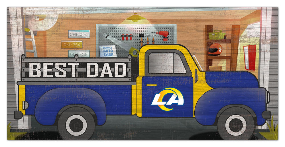Wholesale NFL1078-Best Dad Truck 6x12 / N1078-Los Angeles Rams