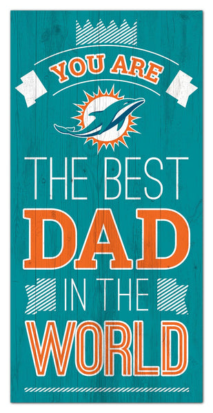 Wholesale NFL1079-Best Dad in the world 6x12 / N1079-Miami Dolphins
