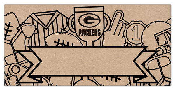 Wholesale NFL1082-Name Banner Color-In 6x12 / N1082-Green Bay Packers