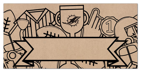 Wholesale NFL1082-Name Banner Color-In 6x12 / N1082-Miami Dolphins