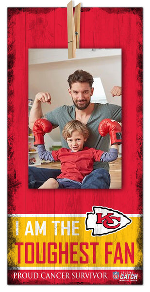Wholesale NFL1093-Toughest Fan Clothespin 6x12 / N1093-Kansas City Chiefs