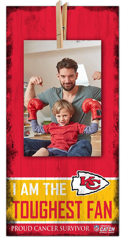 Wholesale NFL1093-Toughest Fan Clothespin 6x12 / N1093-Kansas City Chiefs