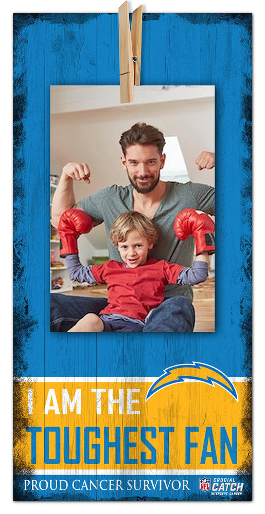 Wholesale NFL1093-Toughest Fan Clothespin 6x12 / N1093-Los Angeles Chargers