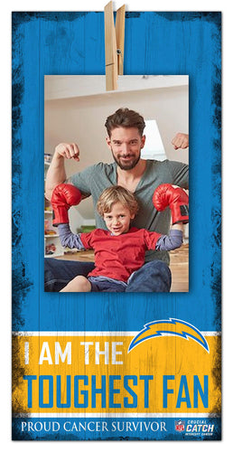 Wholesale NFL1093-Toughest Fan Clothespin 6x12 / N1093-Los Angeles Chargers