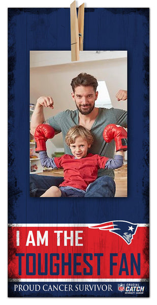 Wholesale NFL1093-Toughest Fan Clothespin 6x12 / N1093-New England Patriots