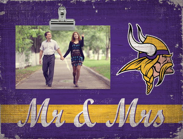 Wholesale NFL2034-Mr & Mrs Clip Frame / N2034-Minnesota Vikings