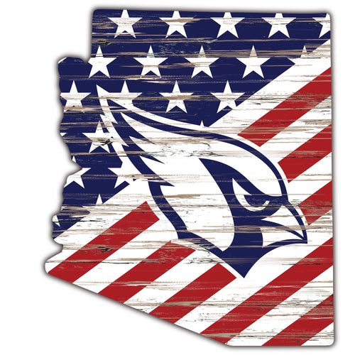 Wholesale NFL2043-American Flag State Cutout 12in / N2043-Arizona Cardinals