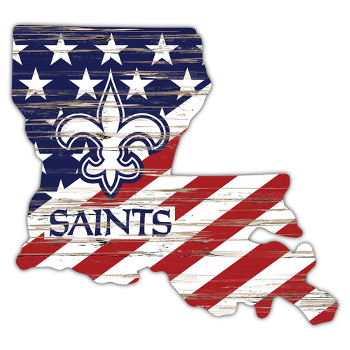 Wholesale NFL2043-American Flag State Cutout 12in / N2043-New Orleans Saints