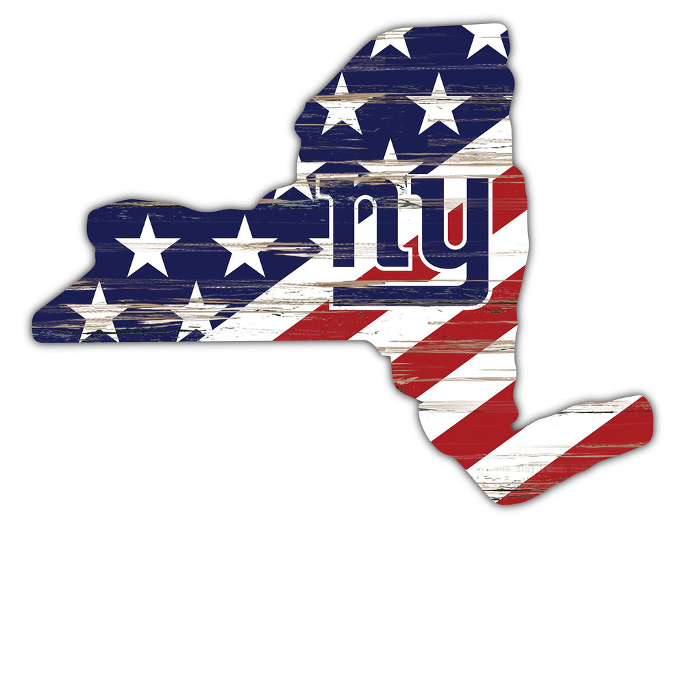 Wholesale NFL2043-American Flag State Cutout 12in / N2043-New York Giants