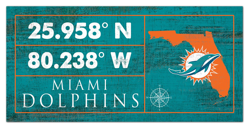 Wholesale NFL2047-Coordinates Color 6x12 / N2047-Miami Dolphins