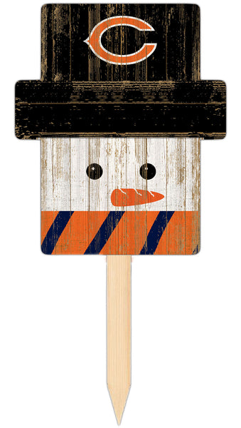 Wholesale C2148-Snow Man Head Yard Stake / N2048-Chicago Bears