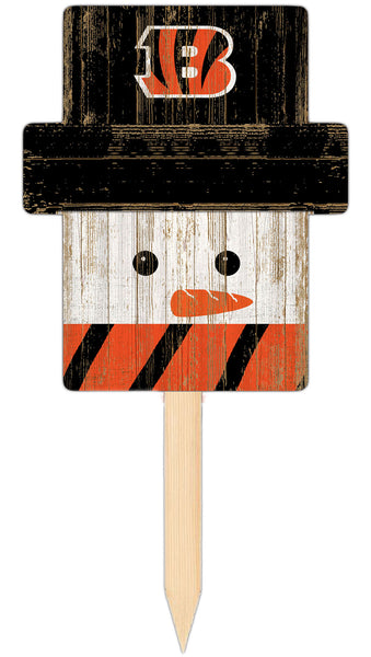 Wholesale C2148-Snow Man Head Yard Stake / N2048-Cincinnati Bengals