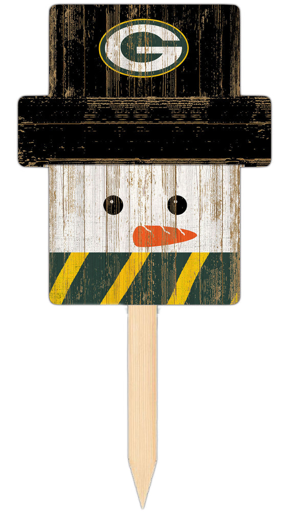 Wholesale C2148-Snow Man Head Yard Stake / N2048-Green Bay Packers