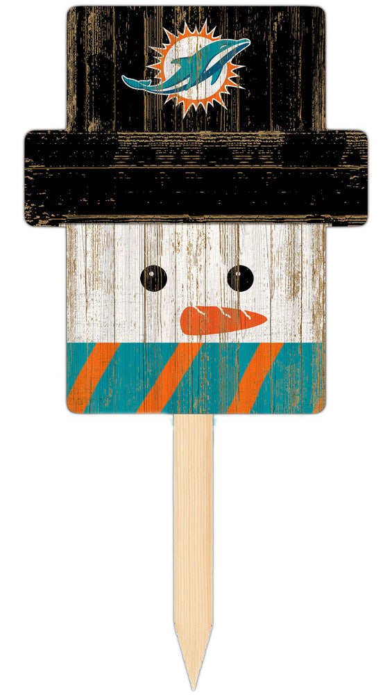 Wholesale C2148-Snow Man Head Yard Stake / N2048-Miami Dolphins