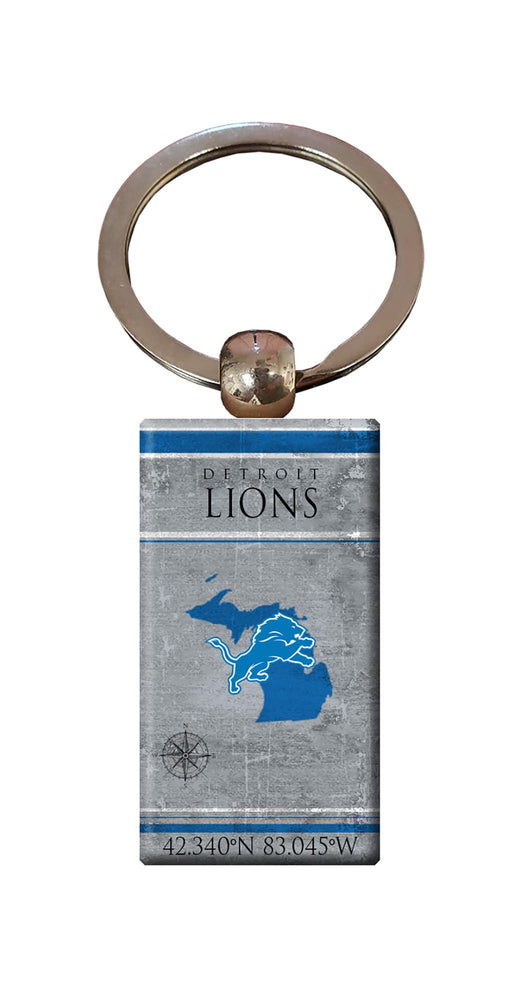 Wholesale NFL2052-Coordinates Keychain / N2052-Detroit Lions